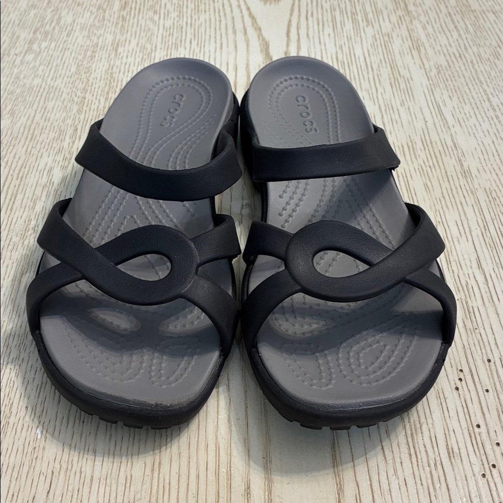 Women’s Crocs Meleen Twist Sandals (Black/Grey) - Picture 2 of 11